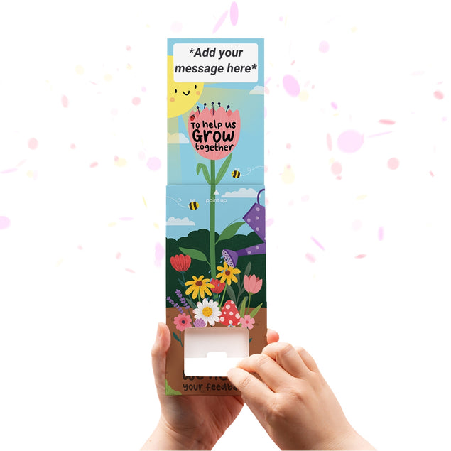 Customer Feedback Cannon Confetti Shooter Card