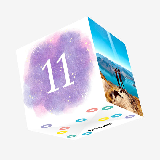 11th Birthday Purple Sky Confetti-exploding Greetings Card