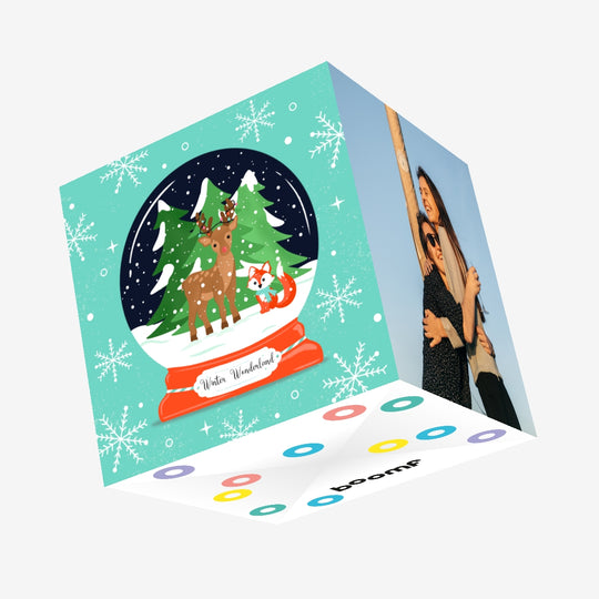 Winter Wonderland Animals Snow Globe Christmas Confetti-exploding Greetings Card