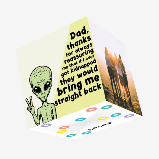 Dad, Thanks Funny Alien Confetti-exploding Greetings Card