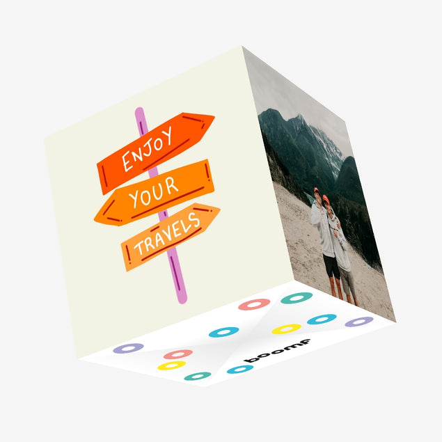 Enjoy Your Travels Direction Signs Confetti-exploding Greetings Card