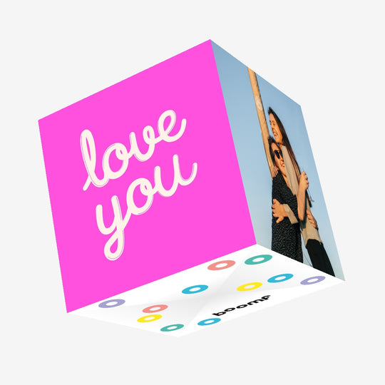 Simple Pink Love You Valentine's Confetti-exploding Greetings Card