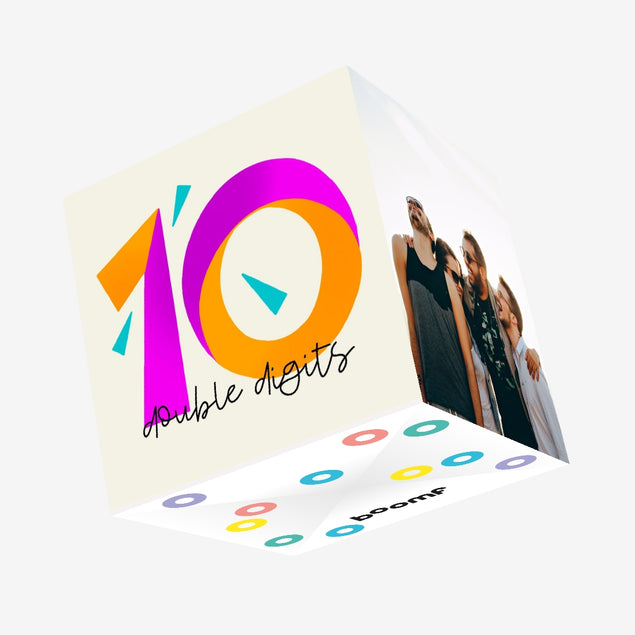 Double Digits 10th Birthday Confetti-exploding Greetings Card