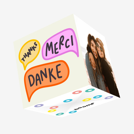 Thanks, Merci, Danke - Thank You Confetti-exploding Greetings Card