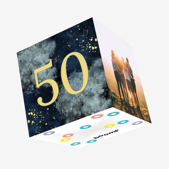 50th Birthday Abstract Design Confetti-exploding Greetings Card