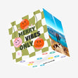 Merry Vibes Only Smiley Baubles Christmas Confetti-exploding Greetings Card
