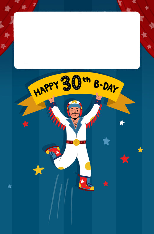 30th Birthday Cannon Confetti Shooter Card