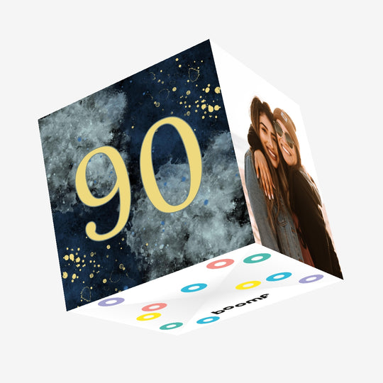 90th Birthday Abstract Design Confetti-exploding Greetings Card