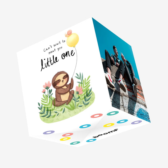 Baby Sloth Confetti-exploding Greetings Card