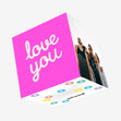 Love You Simple Pink Confetti-exploding Greetings Card