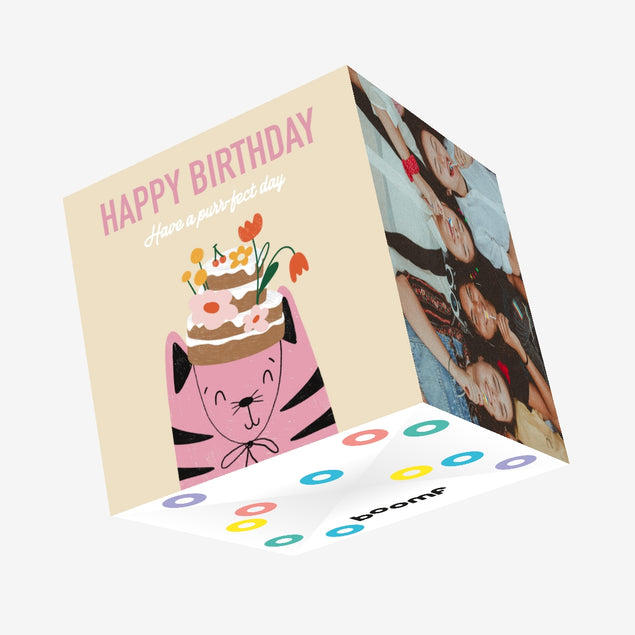 Have a Purrfect Birthday Cute Cat Confetti-exploding Greetings Card