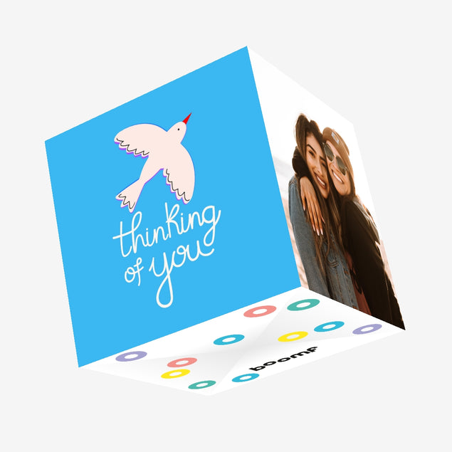 Thinking Of You Bird Blue Confetti-exploding Greetings Card