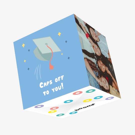 Caps Off To You - Happy Graduation Confetti-exploding Greetings Card