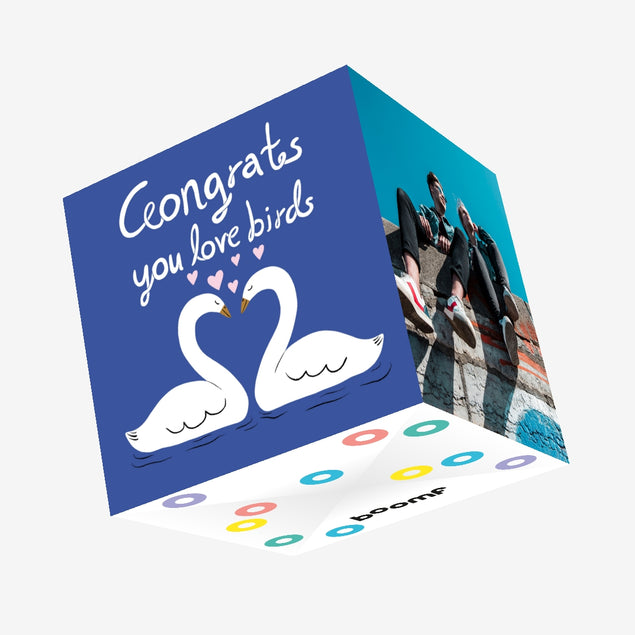 Congrats You Love Birds Confetti-exploding Greetings Card