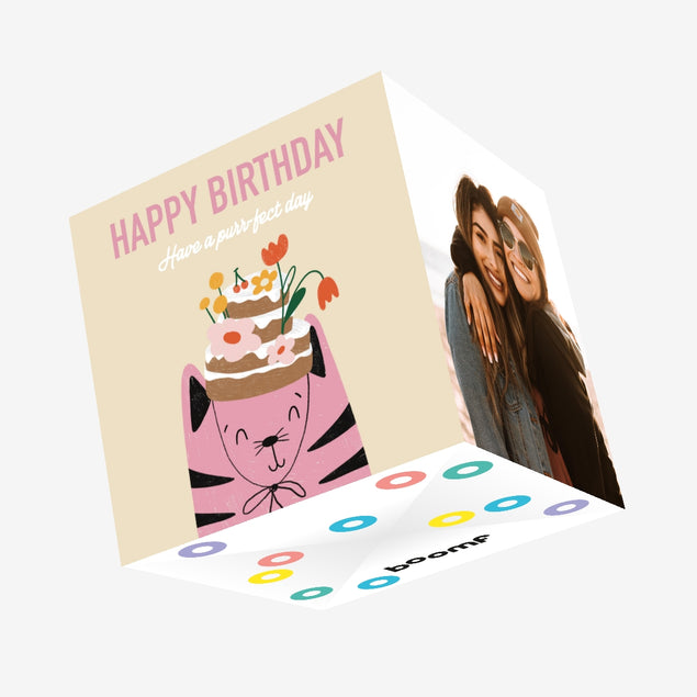 Birthday Exploding Cat Have a Purrfect Birthday Cute Cat Confetti-exploding Greetings Card – Boomf