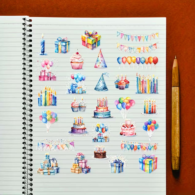 Happy Birthday Stickers Multicolour