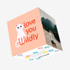 Love You Wildly Cute Cat Peach Confetti-exploding Greetings Card