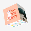 Love You Wildly Cute Cat Peach Confetti-exploding Greetings Card