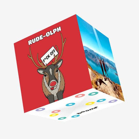 Rude Rudolph Christmas Confetti-exploding Greetings Card