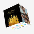 Merry Christmas Both Of You Golden Forest Confetti-exploding Greetings Card