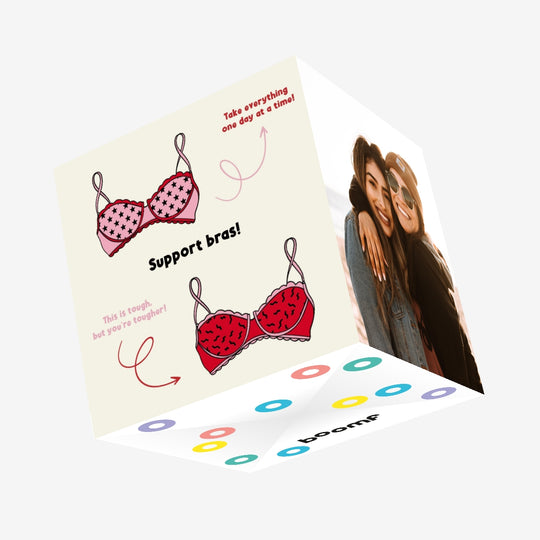 Funny Support Bras Confetti-exploding Greetings Card