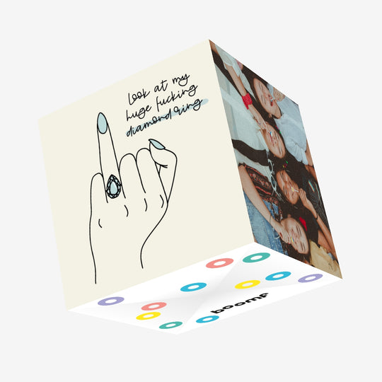 Huge Diamond Ring Engagement Confetti-exploding Greetings Card