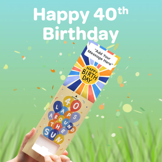 40th Birthday Cannon Confetti Shooter Card