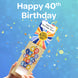 40th Birthday Cannon Confetti Shooter Card