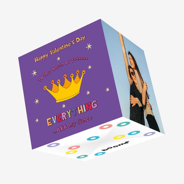 Queen Of Everything Fiance Valentine's Day Confetti-exploding Greetings Card