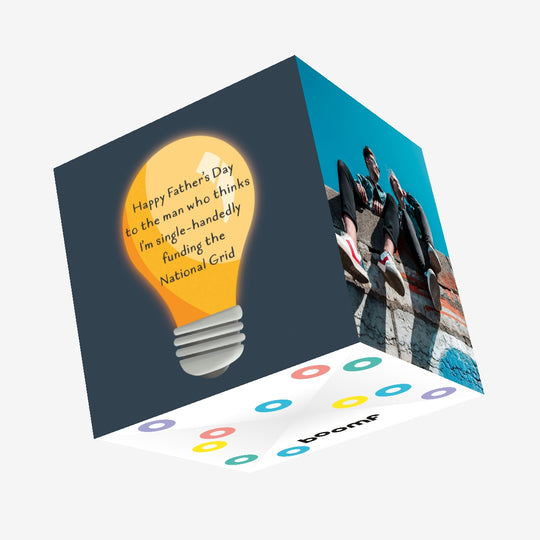 Funny National Grid Father's Day Confetti-exploding Greetings Card