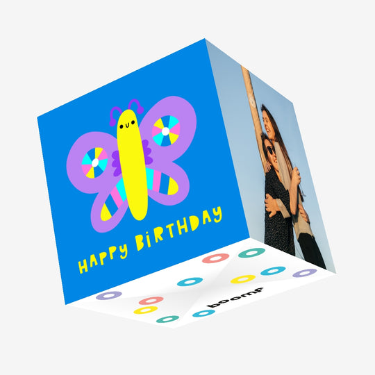 Colourful Butterfly Birthday Confetti-exploding Greetings Card