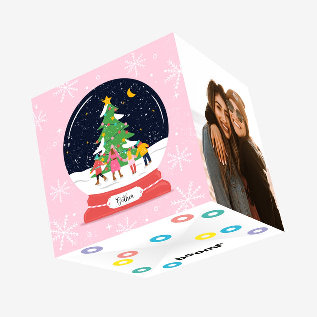 Gather Snow Globe Christmas Confetti-exploding Greetings Card