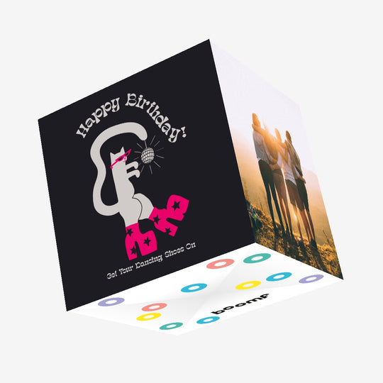 Dancing Shoes Cat Birthday Confetti-exploding Greetings Card