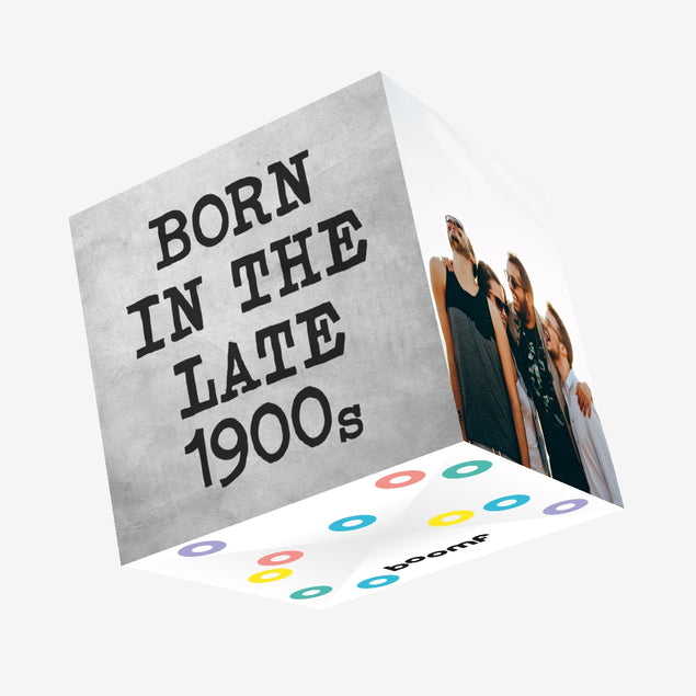 Funny birthday card for those born in the late 1900s Confetti-exploding Greetings Card