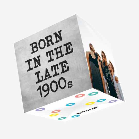 Funny birthday card for those born in the late 1900s Confetti-exploding Greetings Card