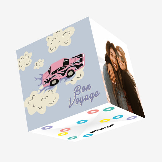 Bon Voyage Race Car Confetti-exploding Greetings Card