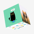 Black Cat And Bird Birthday Confetti-exploding Greetings Card