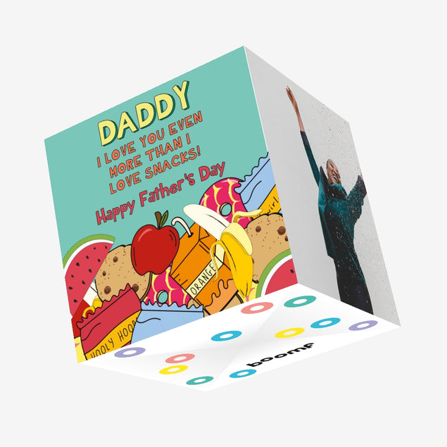 Love You More Than Snacks Father's Day Confetti-exploding Greetings Card