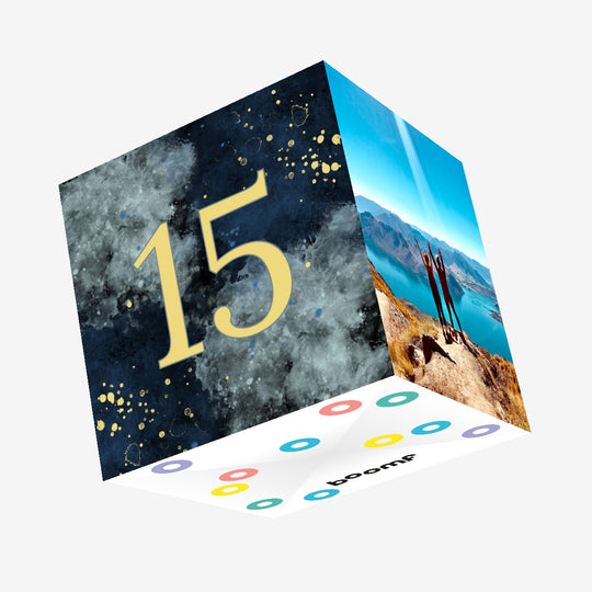 15th Birthday Abstract Design Confetti-exploding Greetings Card