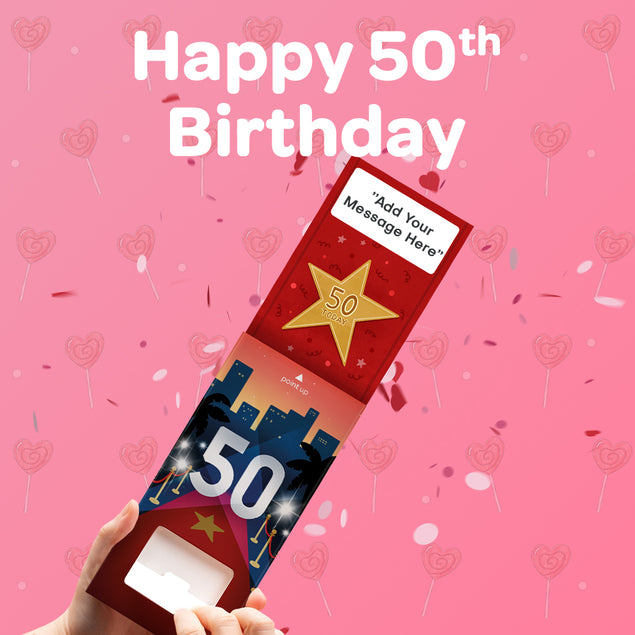 50th Birthday Cannon Confetti Shooter Card