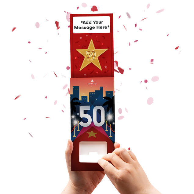 50th Birthday Cannon Confetti Shooter Card