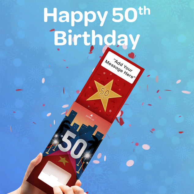 50th Birthday Cannon Confetti Shooter Card