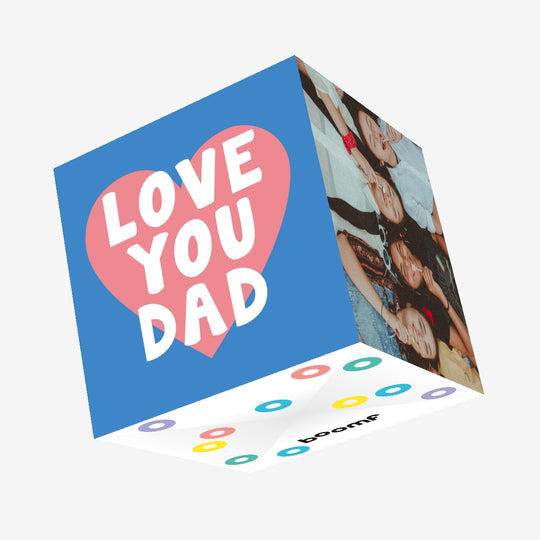 Love You Dad Pink Heart Confetti-exploding Greetings Card