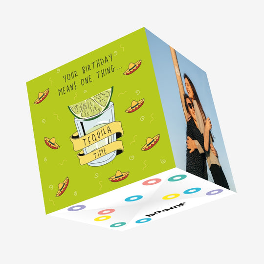 Tequila Time Birthday Confetti-exploding Greetings Card