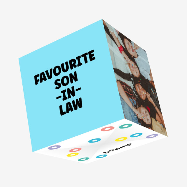 Favourite Son-in-Law Blue Birthday Confetti-exploding Greetings Card