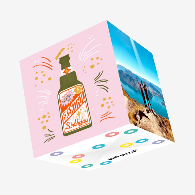 Brewtiful Beer Birthday Confetti-exploding Greetings Card