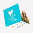 Feel Better Soon White Bird Blue Confetti-exploding Greetings Card