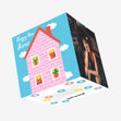 Happy New Home - Pink House Confetti-exploding Greetings Card