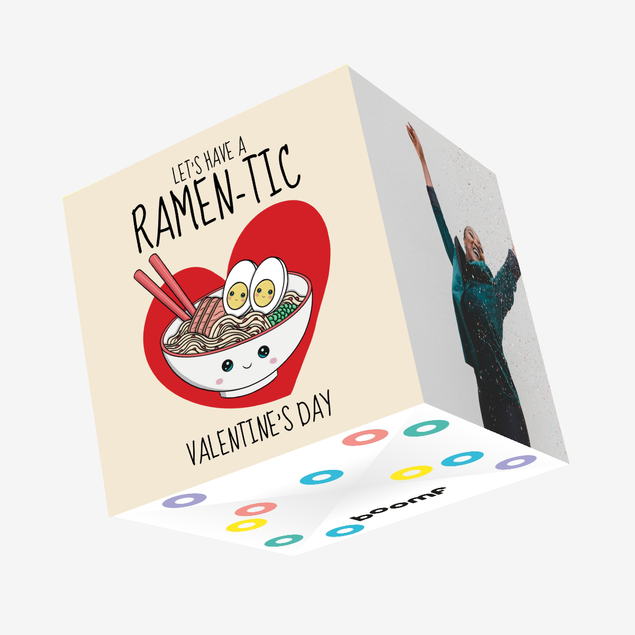Ramen-tic Valentine's Day Confetti-Exploding Card