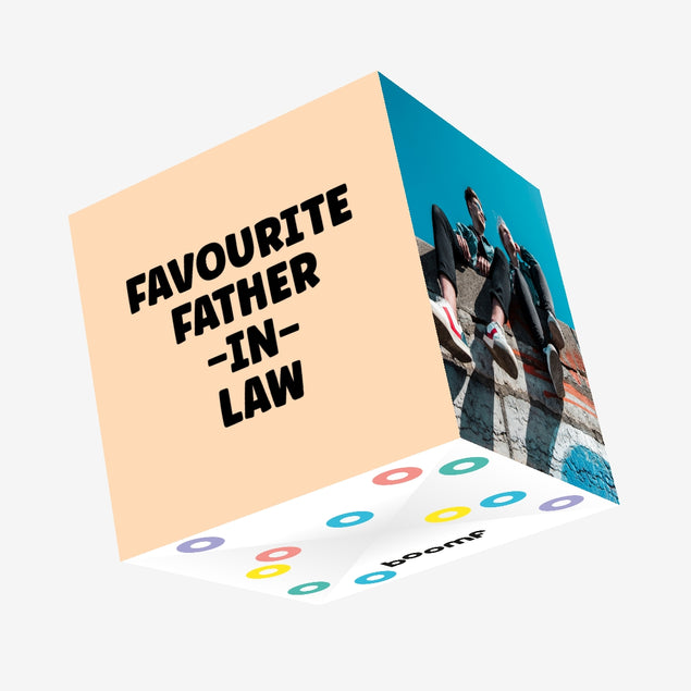 Favourite Father-in-Law Beige Birthday Confetti-exploding Greetings Card